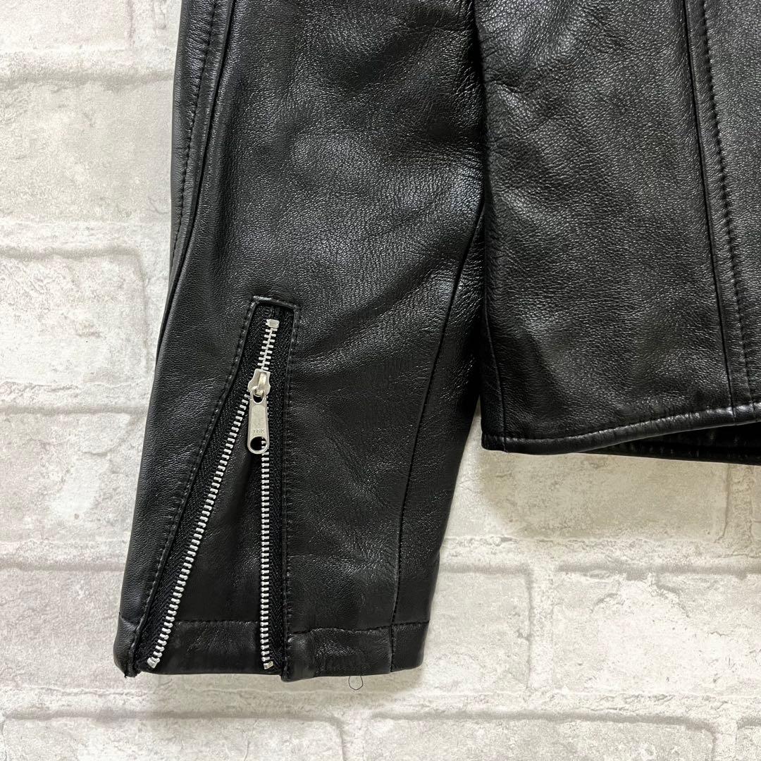 らひ様【美品】ユナイテッドアローズ ラムレザー ダブル ライダース 40 黒