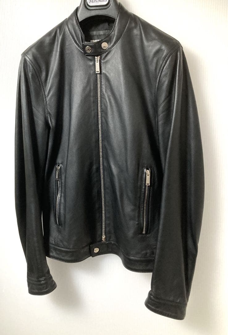 DSQUARED2 約35万円 Single Leather Jacket 44