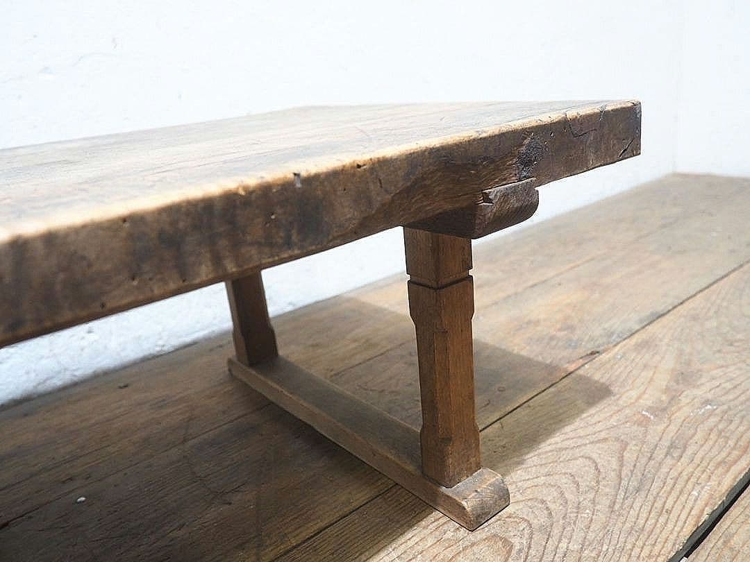 1405 一枚板のローテーブル　文机　陳列台　古家具　レトロ　アンティーク