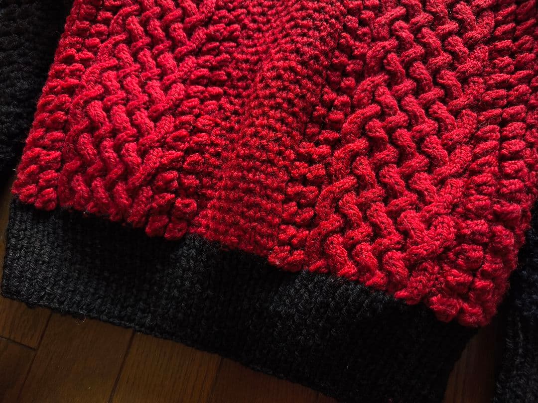 インバーアラン　クレイジーパターン　4A クルーネックカーディガン　S相当