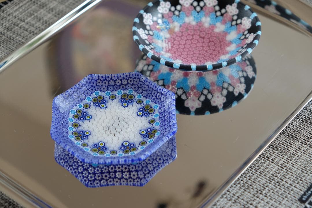 ベネチアンガラス ミルフィオリ プレート 検/メルハバ 飯塚亜裕子 江波冨士子