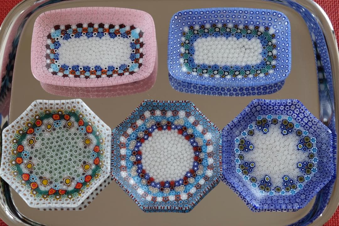 ベネチアンガラス ミルフィオリ プレート 検/メルハバ 飯塚亜裕子 江波冨士子