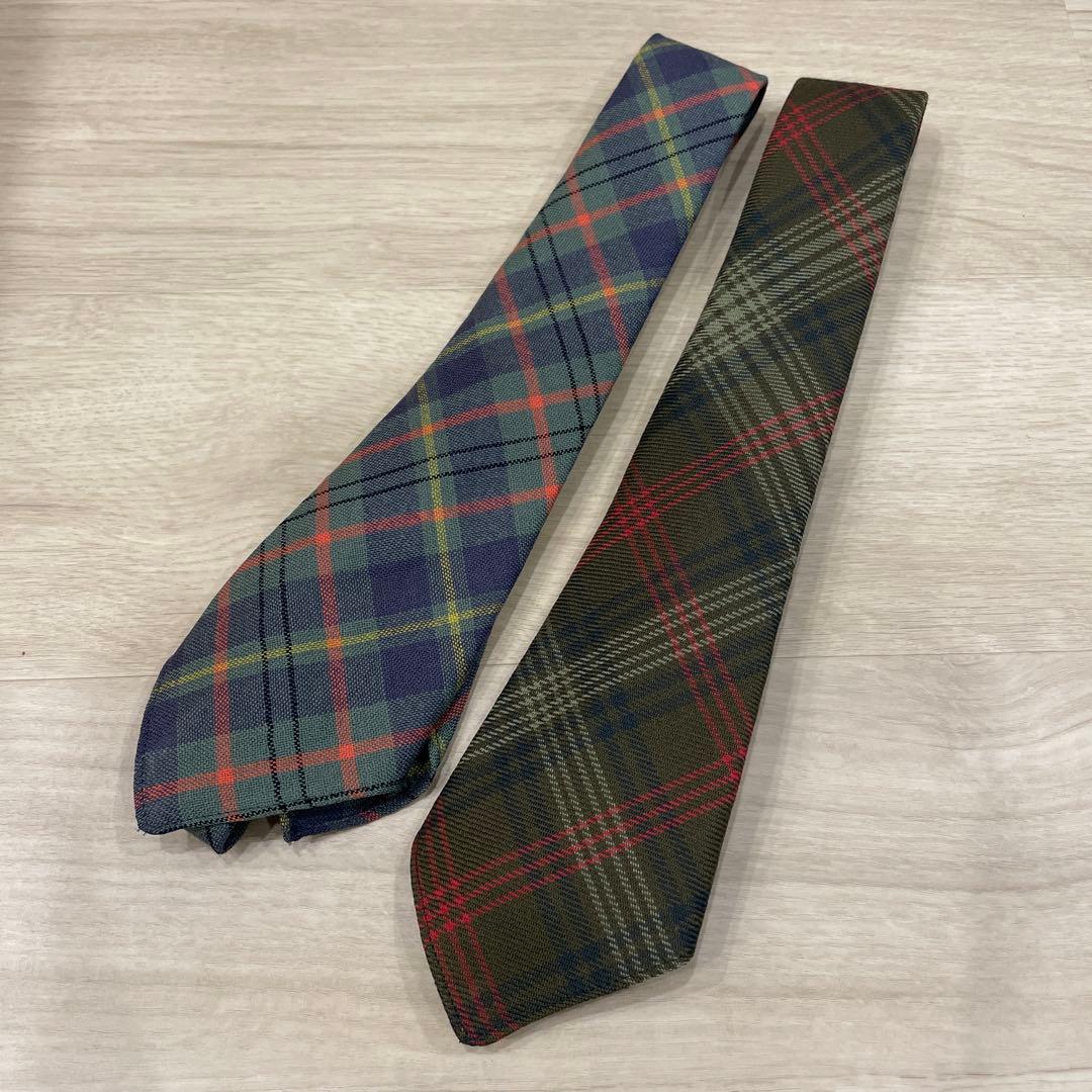 DOUBLE RＵ Co. チェック柄ネクタイ2本セット イタリア製