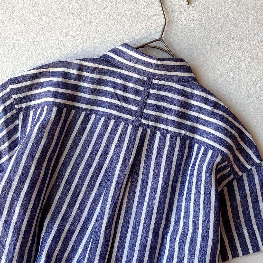 MARGARET HOWELL 22SS ワイドストライプリネン　半袖シャツ