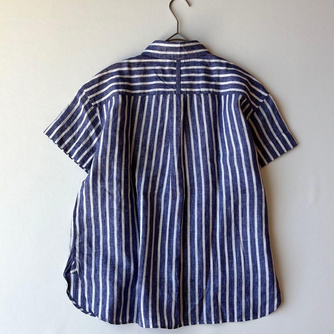 MARGARET HOWELL 22SS ワイドストライプリネン　半袖シャツ