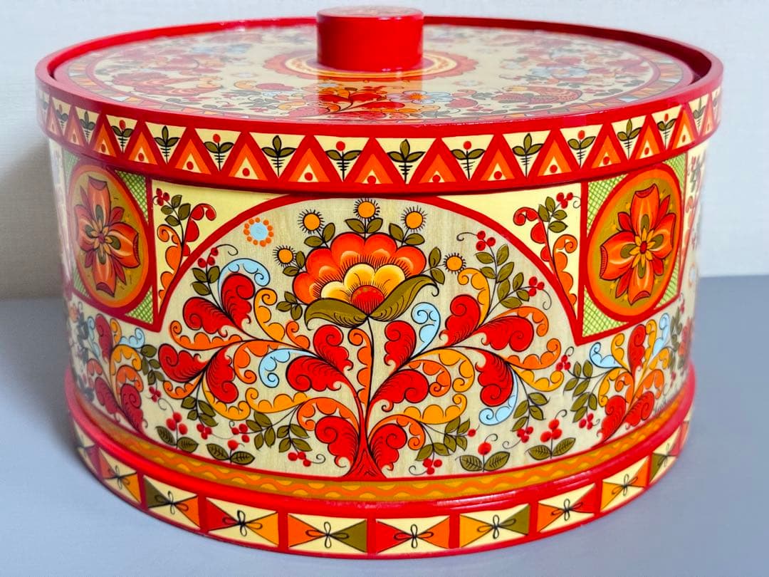 ロシア Vologda region 民芸品 小物入れ 新品未使用品