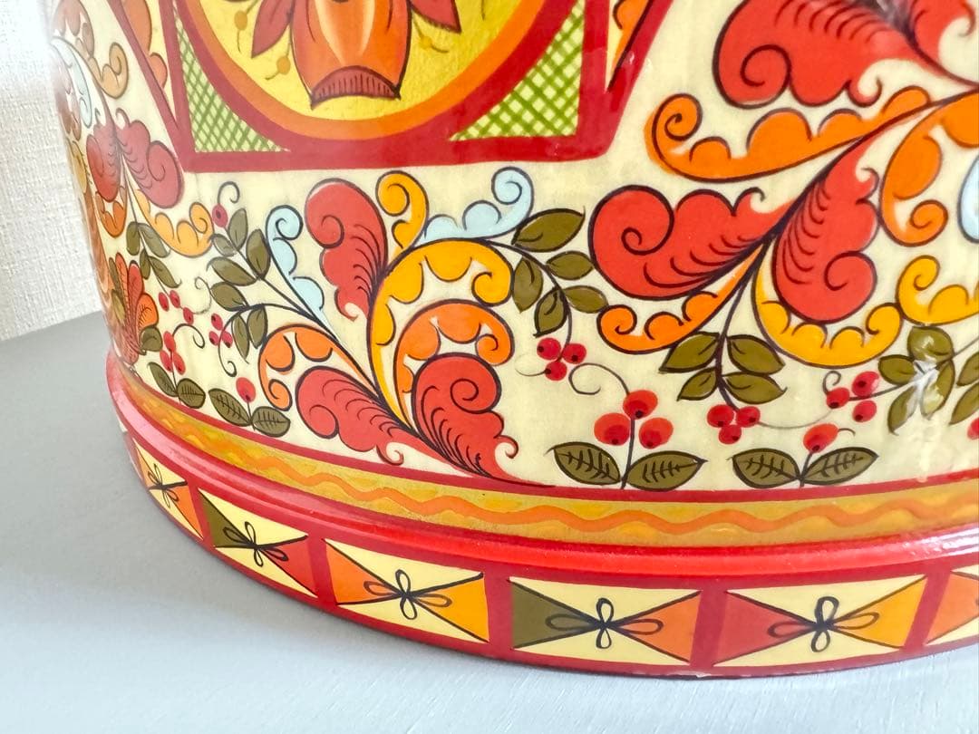 ロシア Vologda region 民芸品 小物入れ 新品未使用品