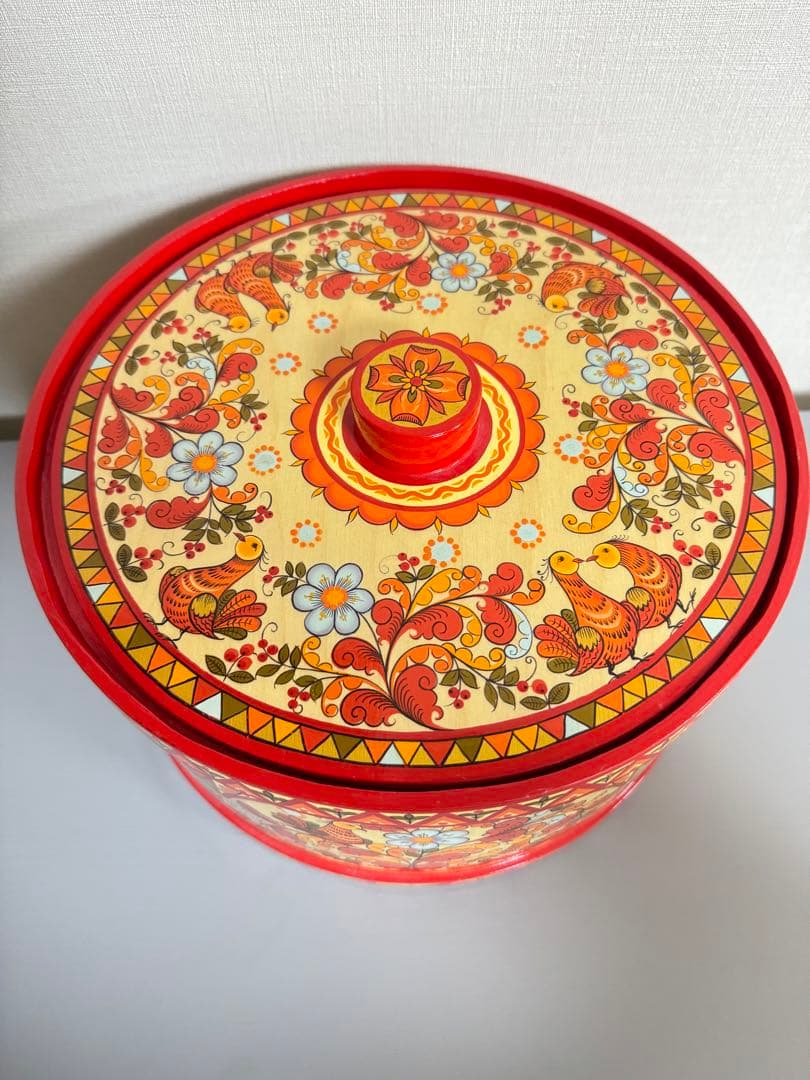 ロシア Vologda region 民芸品 小物入れ 新品未使用品