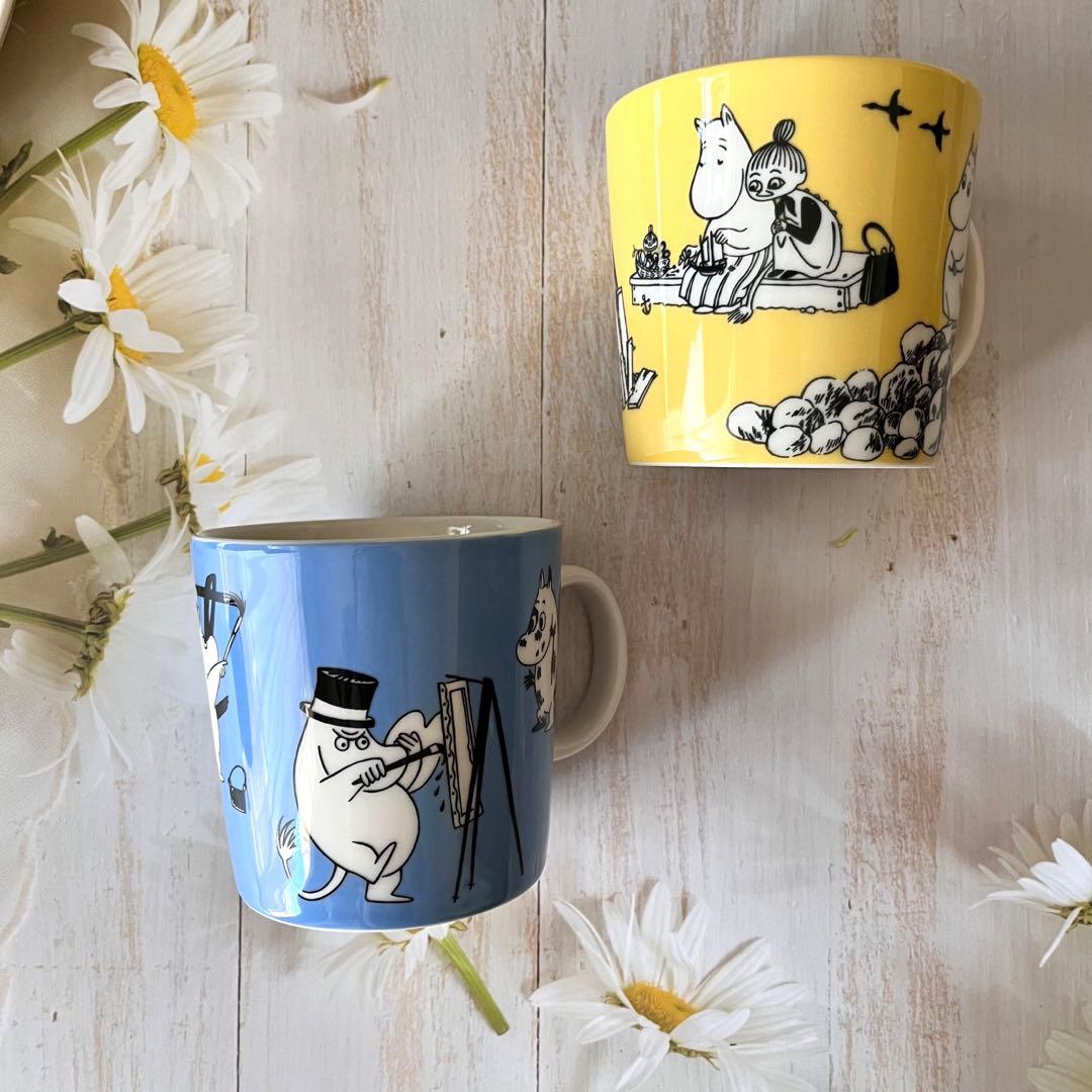 ♡アラビア　クロッカス プレート 復刻版　ムーミン　マグカップ　イエロー