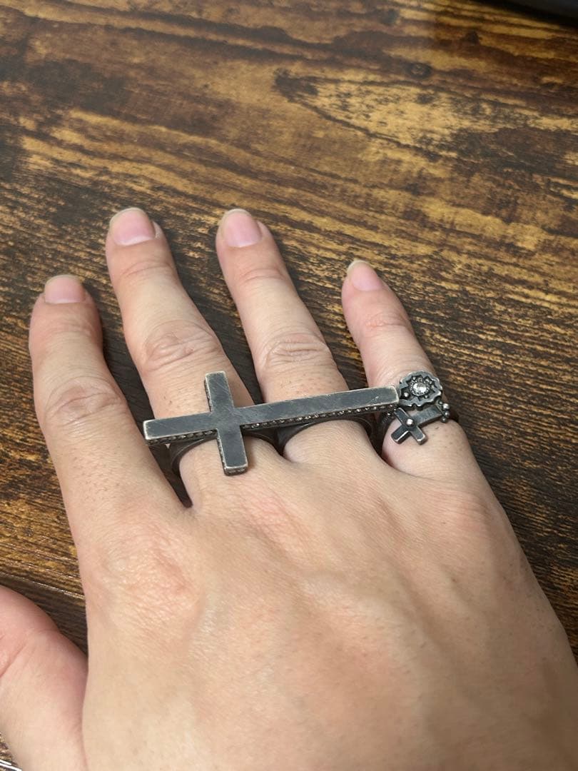 OZabstract クロス2連シルバーリング ジルコニア定価5.5万