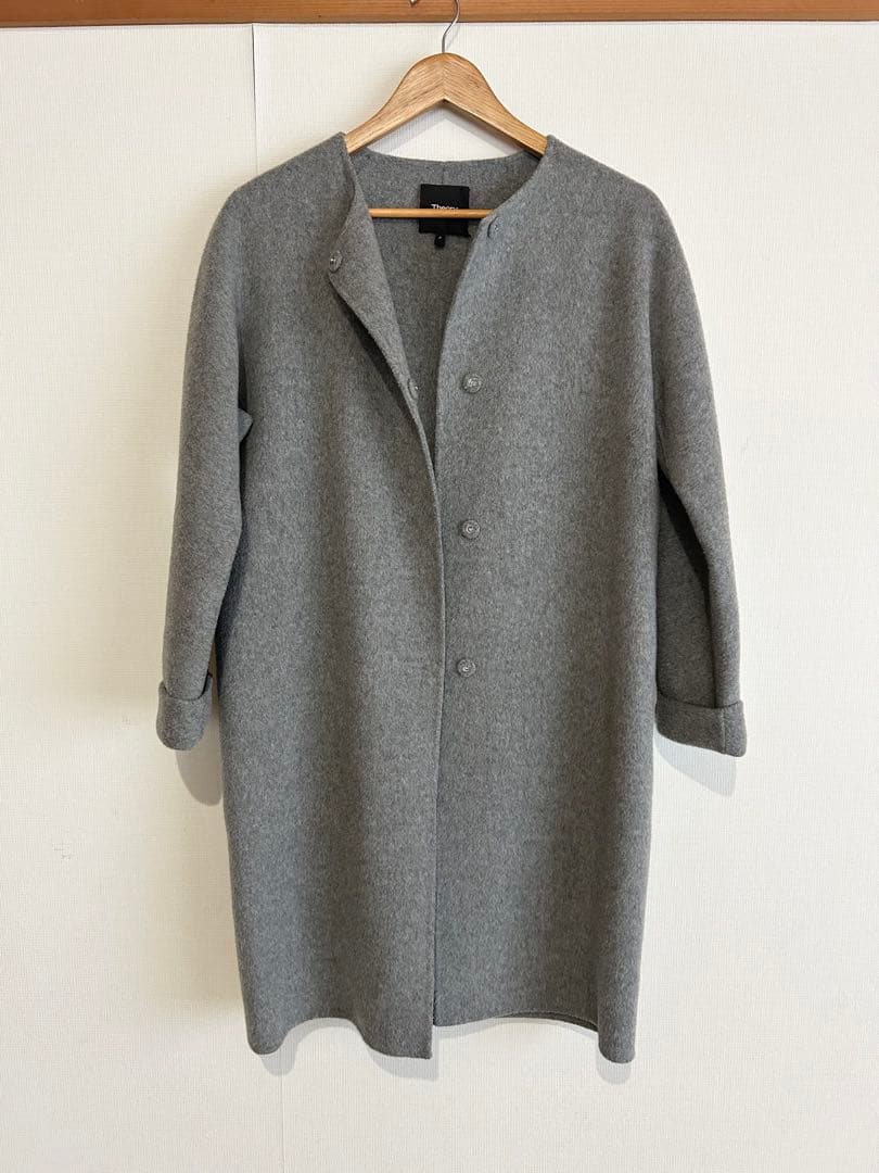 theory ノーカラーコート　グレー
