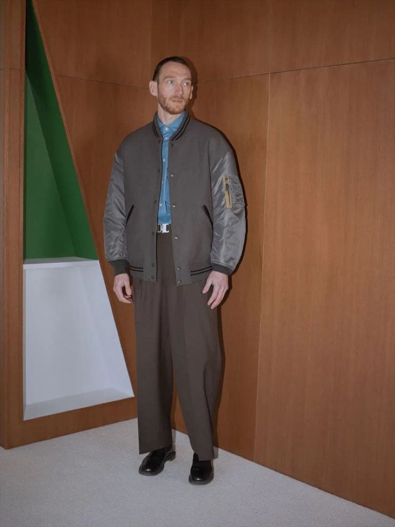 ジャケット・アウター MARKAWARE 23AW VARSITYJACKET WOOL MELTON