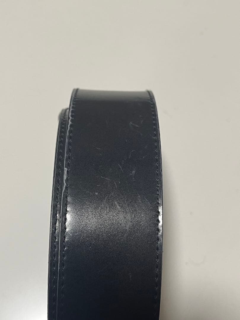 フェラガモ　ブラックレザー ベルト シルバーバックル