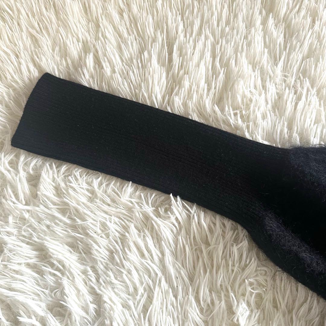 【アダムエロペ】モヘヤニット プルオーバー ブラック　黒　FREE