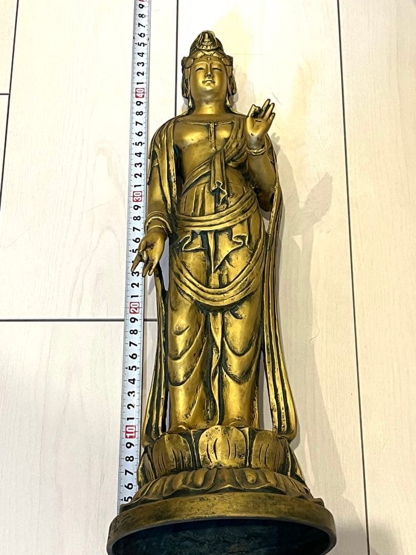 北村西望 聖観世音菩薩像 ブロンズ像 銅製置物 オブジェ