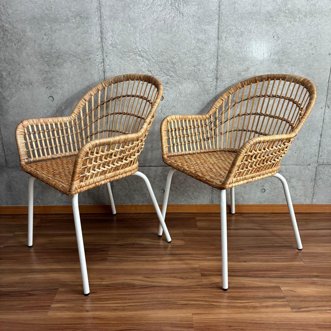 IKEA　イケア NILSOVE ニルソーヴェ チェア　ラタン　椅子　2脚セット