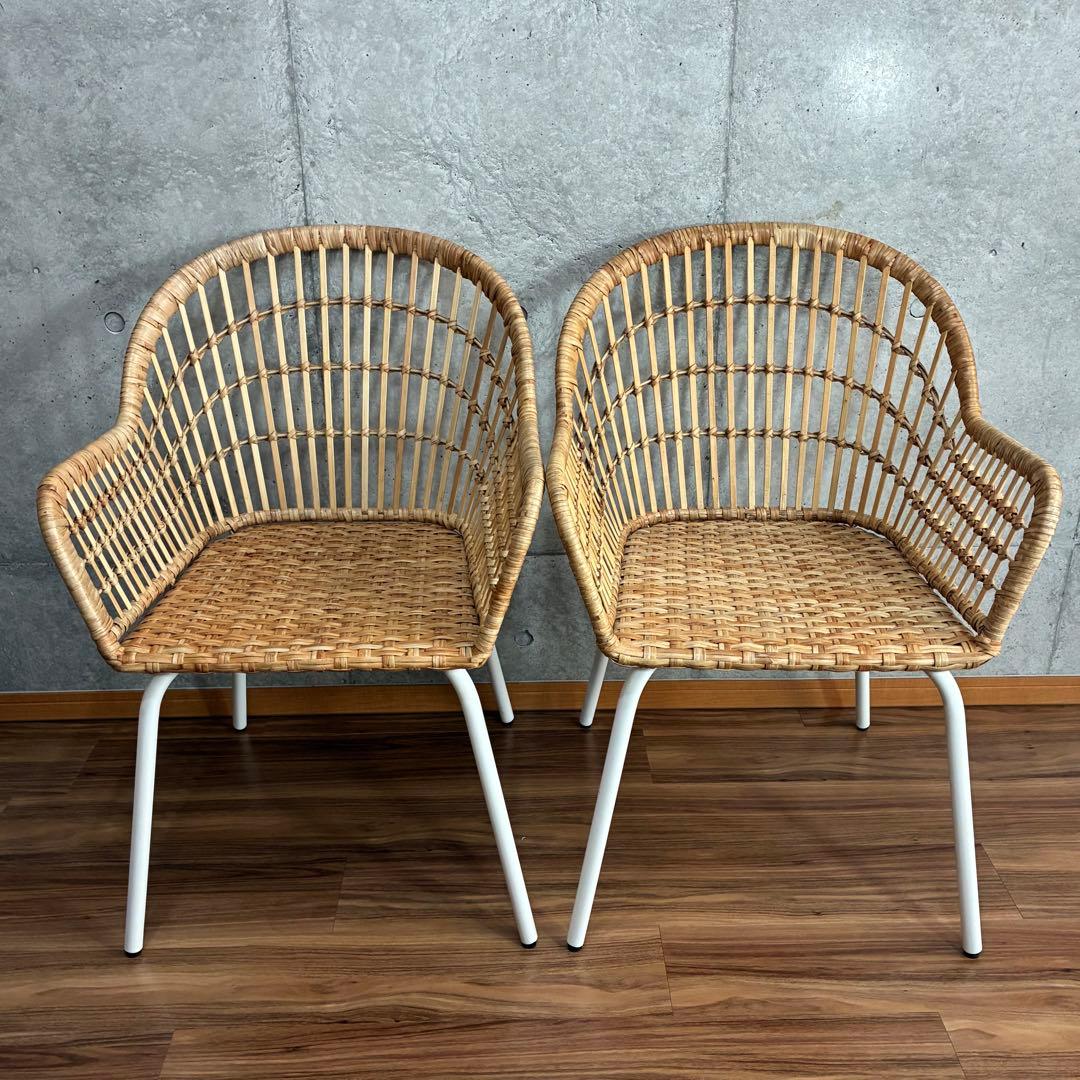 IKEA　イケア NILSOVE ニルソーヴェ チェア　ラタン　椅子　2脚セット