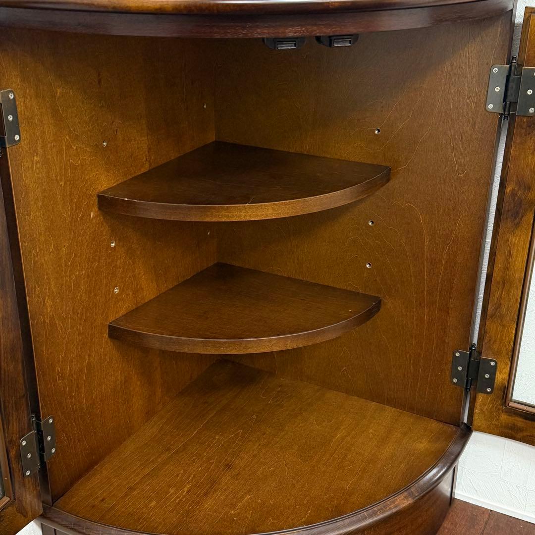 H21K20c カリモク コロニアル ガラスコーナーキャビネット