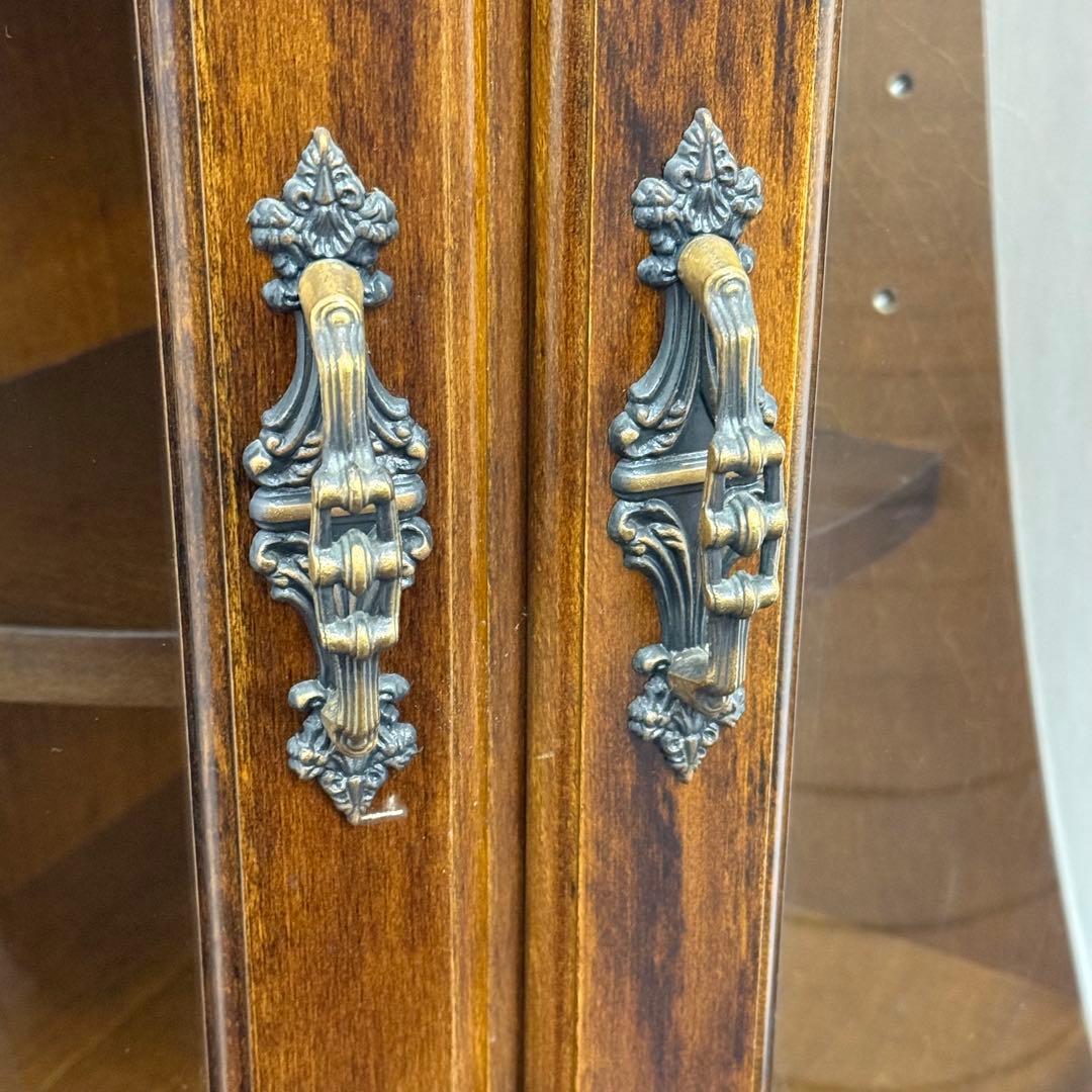 H21K20c カリモク コロニアル ガラスコーナーキャビネット