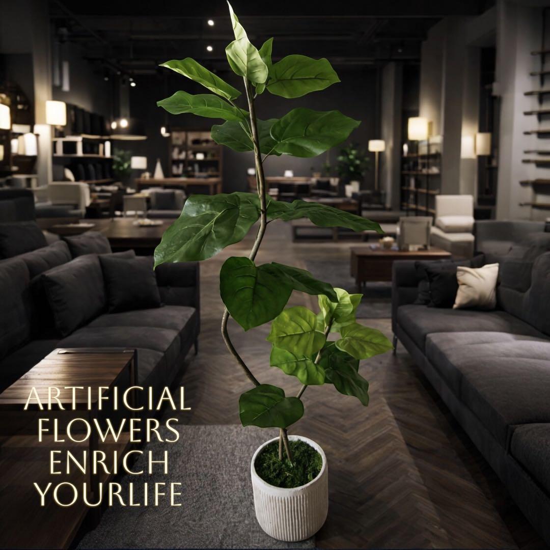 光触媒　人工観葉植物　ウォールグリーン　フェイクグリーン　2本ウンベラータ115