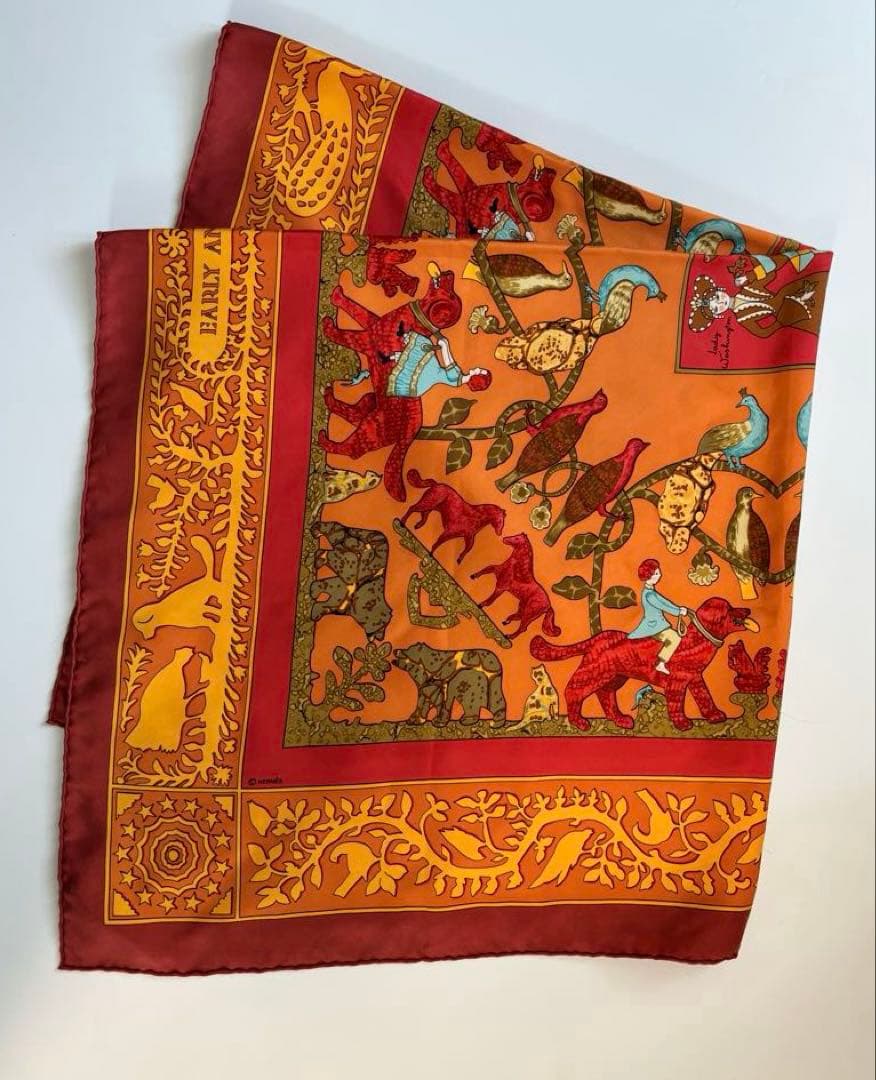 HERMÈS シルクスカーフ 古き良きアメリカ　カレ90