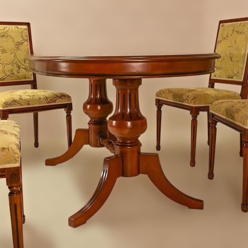 新品　イタリア製　楕円　２本足　ダイニングテーブル　象嵌入り