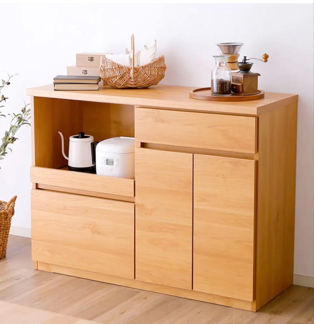 LOWYA [幅116] 食器棚 キッチン収納 レンジ台 レンジボード