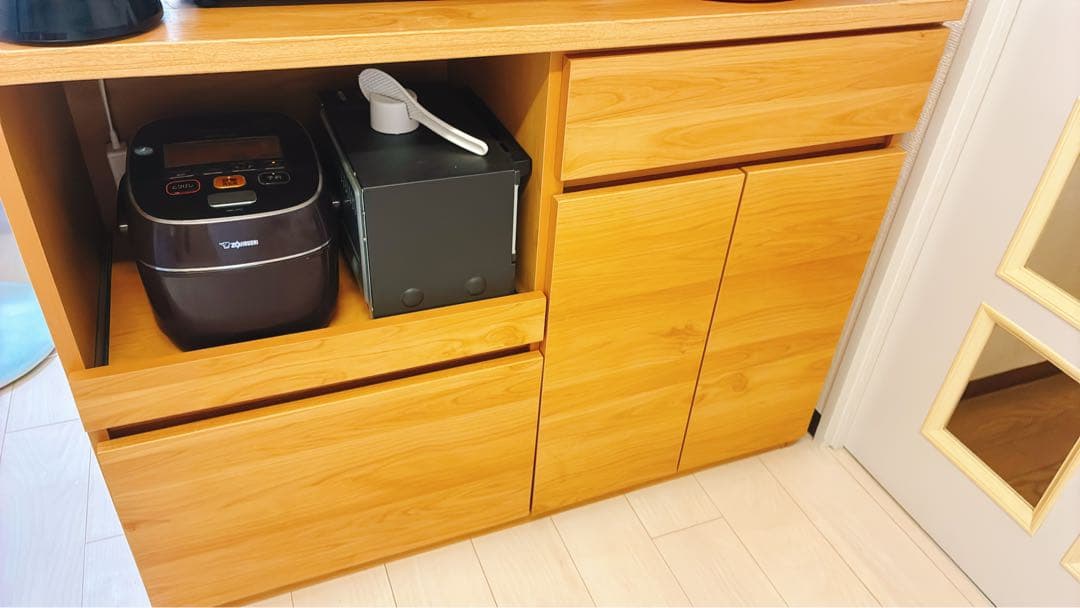 LOWYA [幅116] 食器棚 キッチン収納 レンジ台 レンジボード