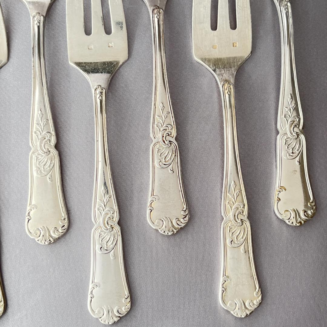 【仏蘭西】 Louis XV ケーキフォーク 8本【シルバープレート】