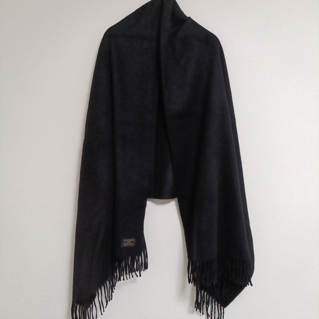 Alex Begg アレックスベグ 大判ストール カシミヤ100% ブラック