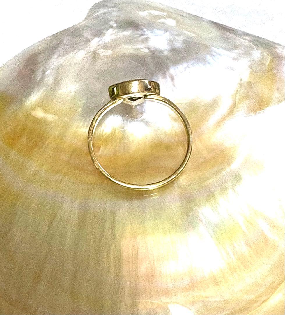 ペリドット扇形リング