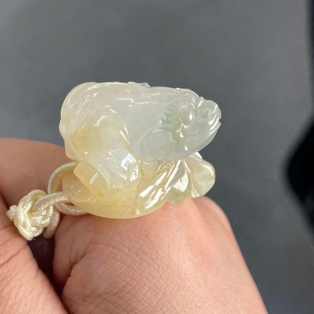 超レア 氷黄 ミャンマー産 天然ヒスイ 翡翠 金運財運 飾物 金運UP