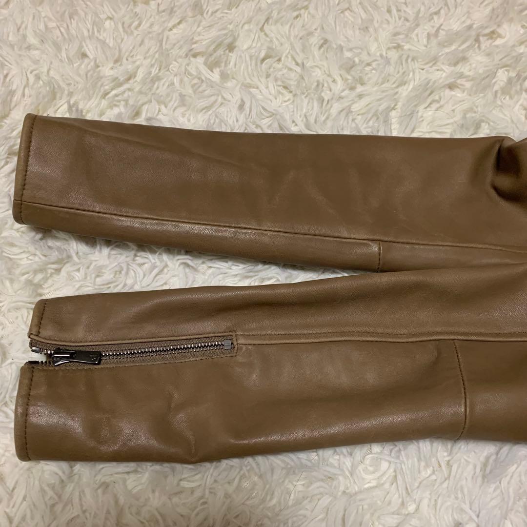 ダイアグラム ライダース ジャケット レザー 羊革 フォックスファー S