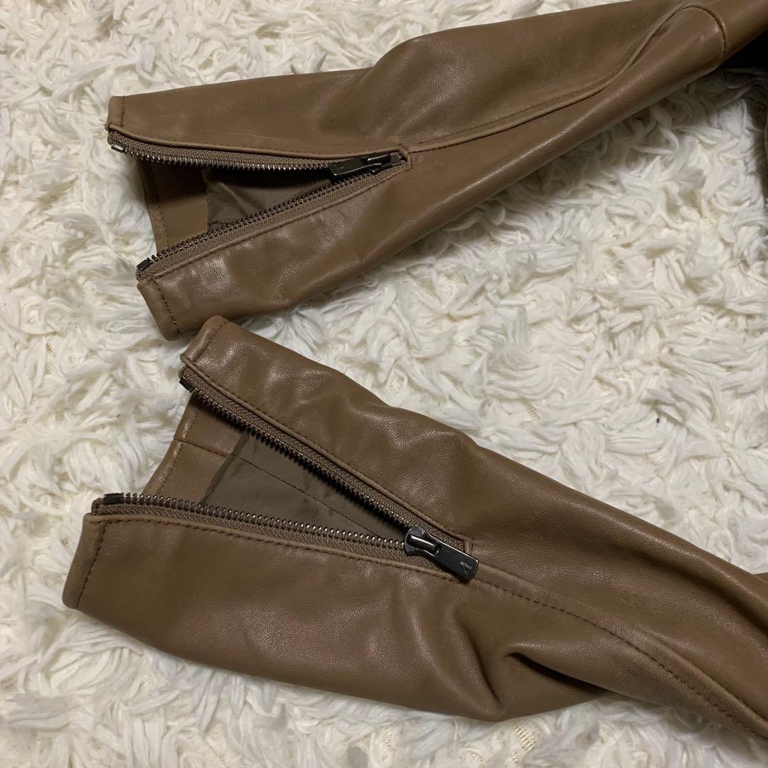 ダイアグラム ライダース ジャケット レザー 羊革 フォックスファー S