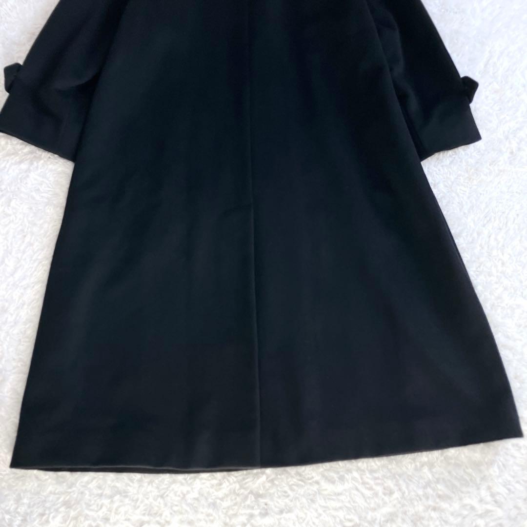 錦糸カシミヤ100✨バーバリーズ ステンカラーコート ロング シャドーホース 黒