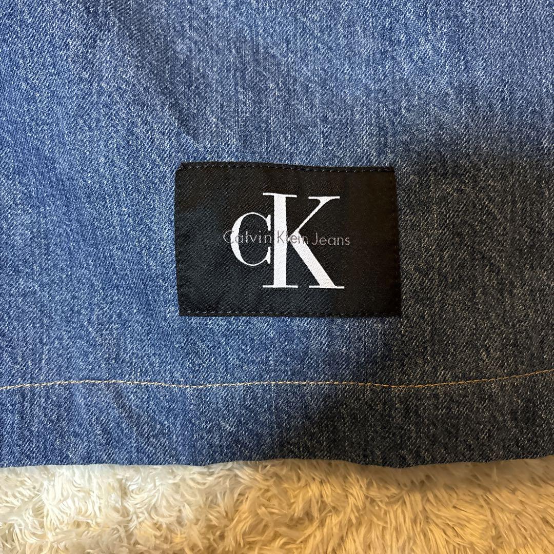 激レア＊カルバンクライン ステンカラーコート デニム　中わた イタリア製　M