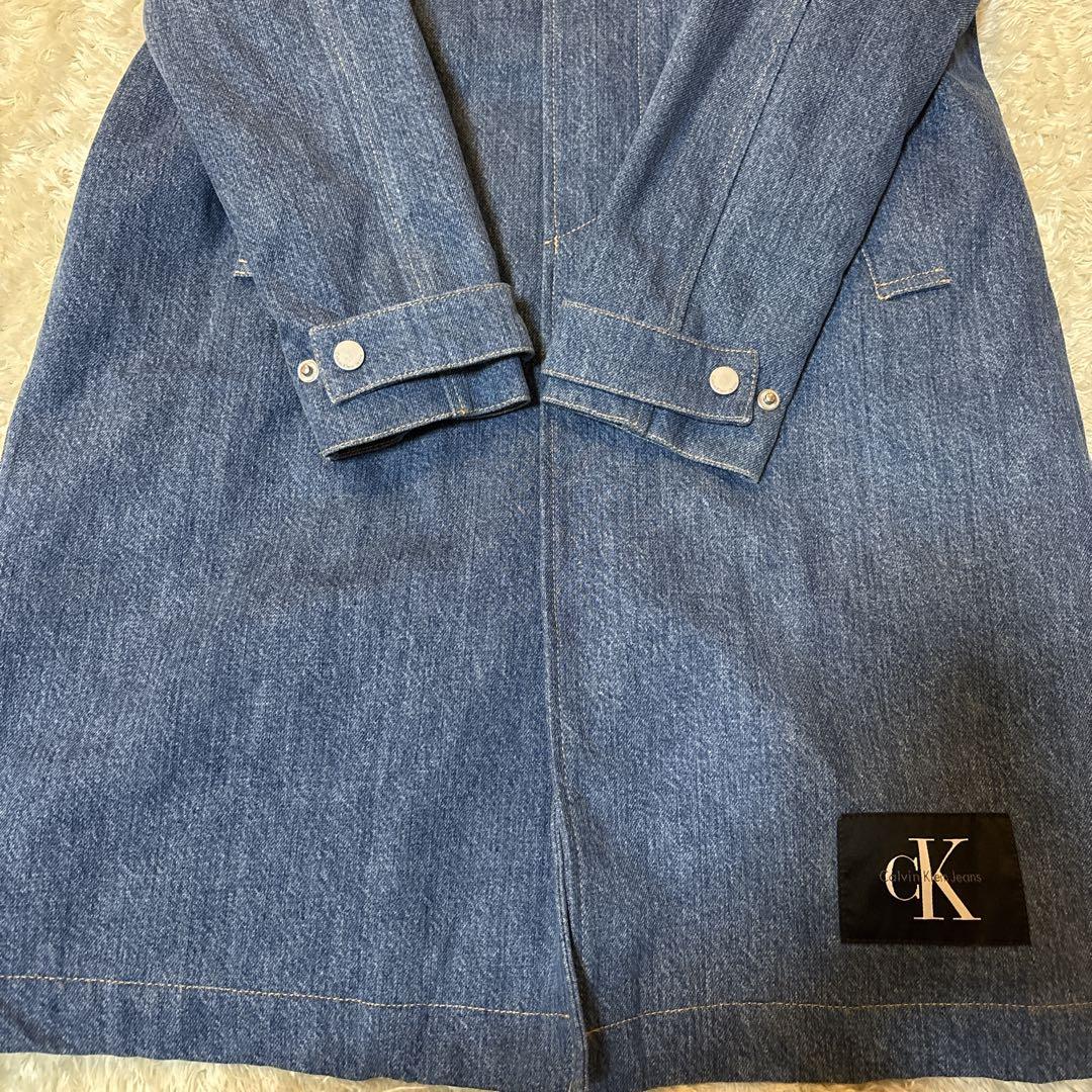 激レア＊カルバンクライン ステンカラーコート デニム　中わた イタリア製　M