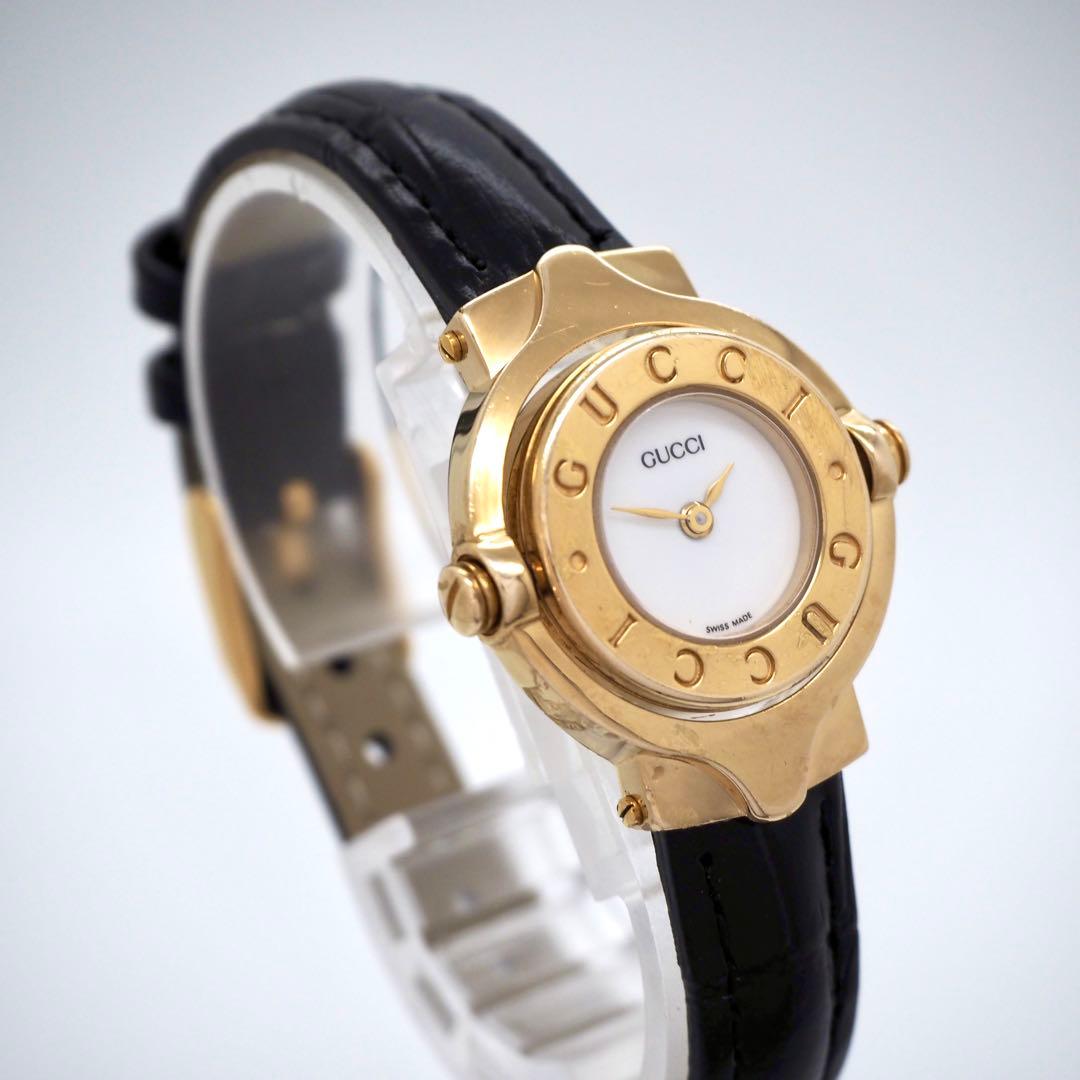 100 稼働 GUCCI 時計　新品ベルト リバーシブル レディース　6600L