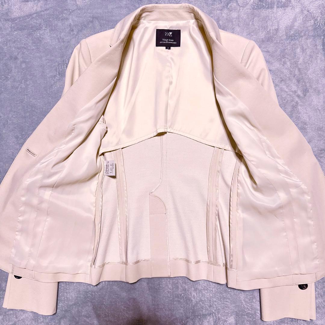 【未使用】23区 パンツスーツ ステッチ フレアパンツ レディース ベージュ