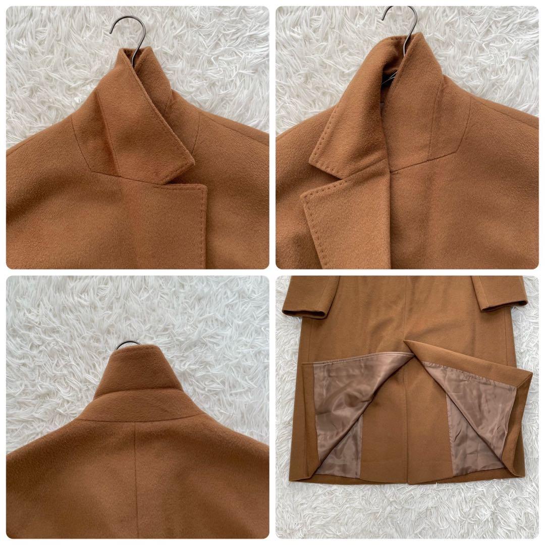 美品 23区 チェスターコート カシミヤ混 キャメル 36 S相当