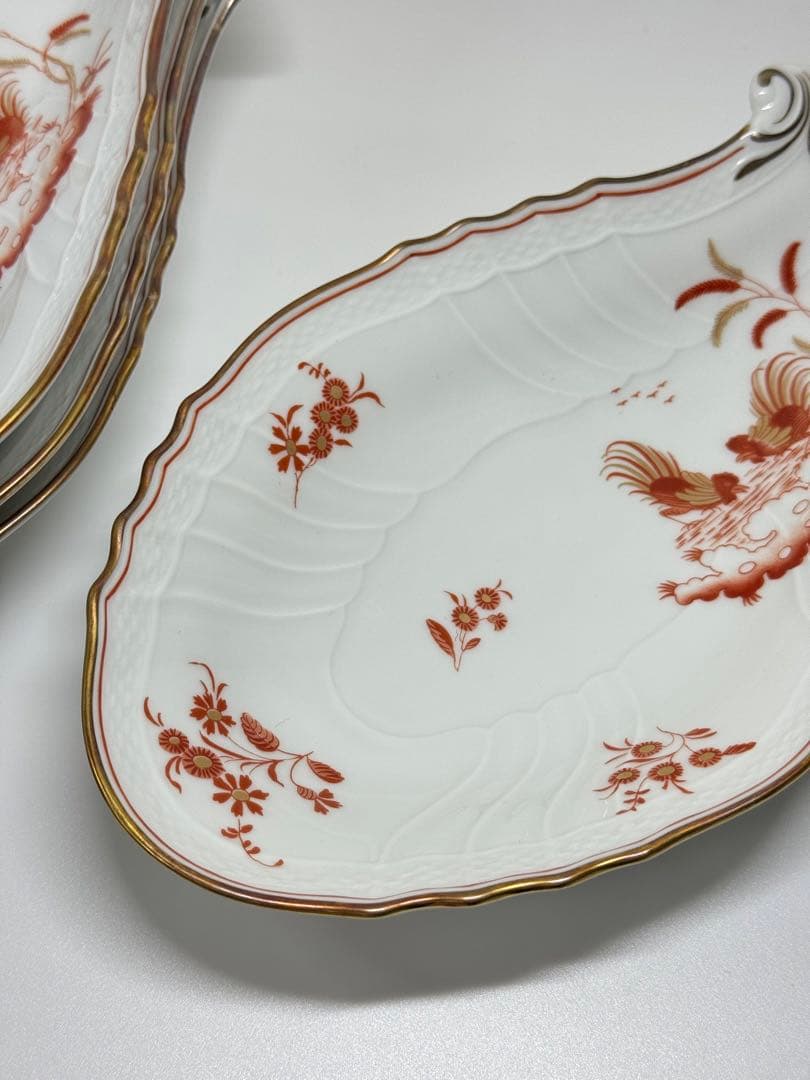 【高級】Richard Ginoriレッドコック ナス型プレート 6枚セット