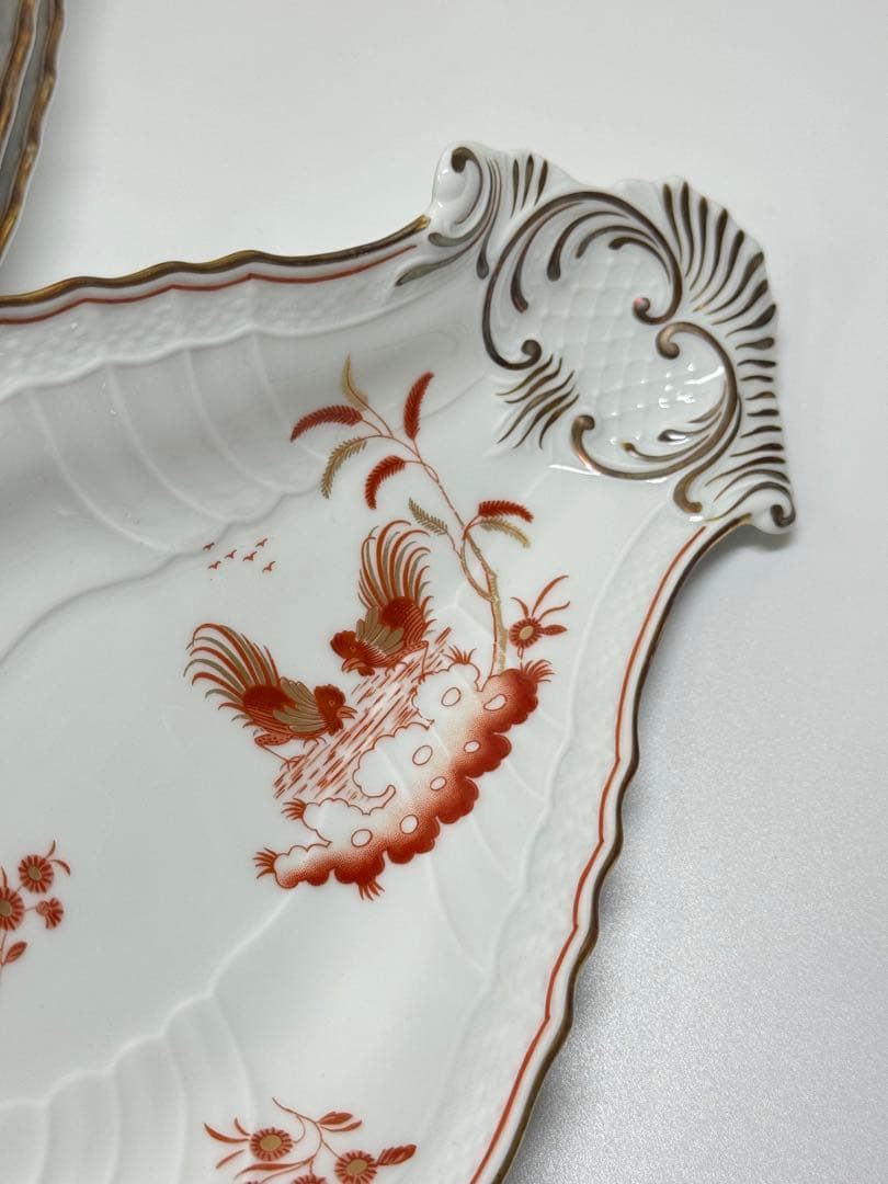 【高級】Richard Ginoriレッドコック ナス型プレート 6枚セット