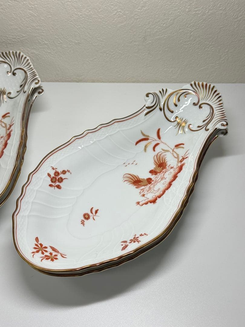 【高級】Richard Ginoriレッドコック ナス型プレート 6枚セット