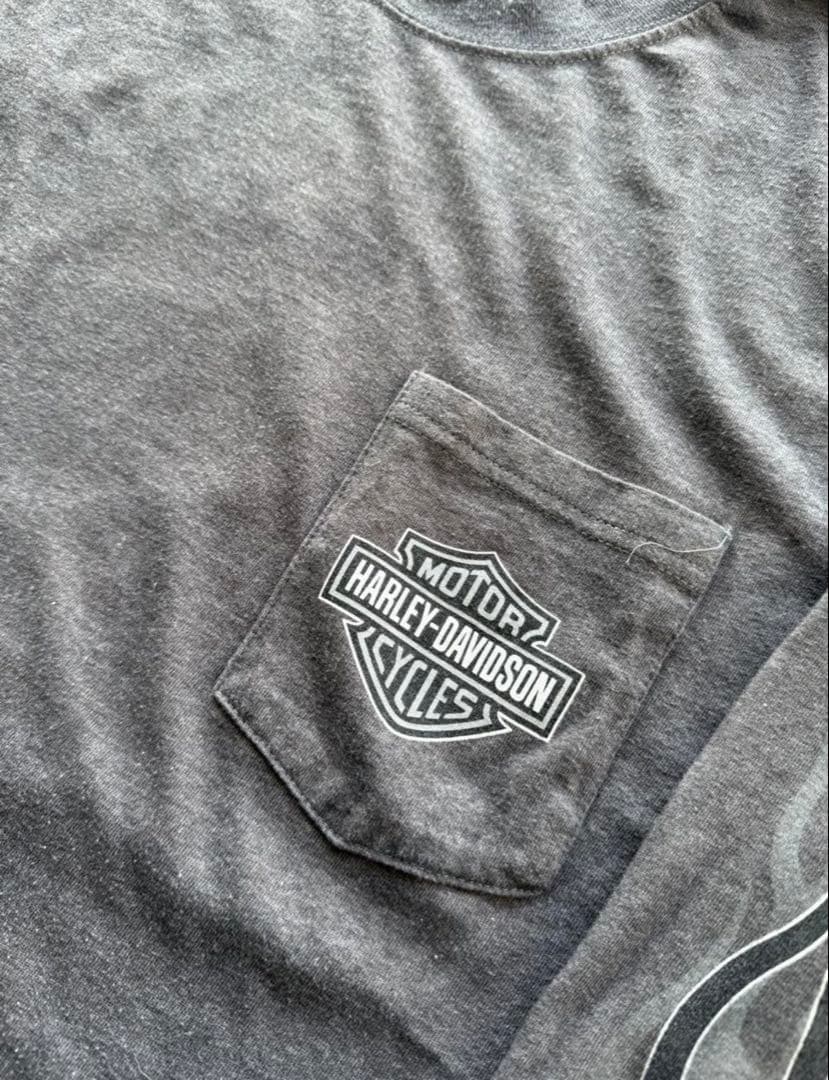 Harley-Davidson ロンT ポケット付き フレイムプリント 山田レン