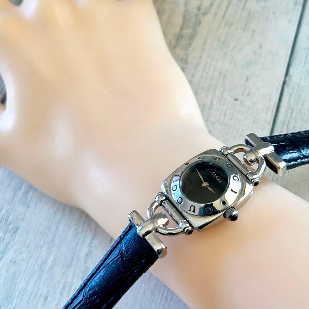 【電池交換済】グッチ GUCCI 腕時計 6300L ブラック レディース