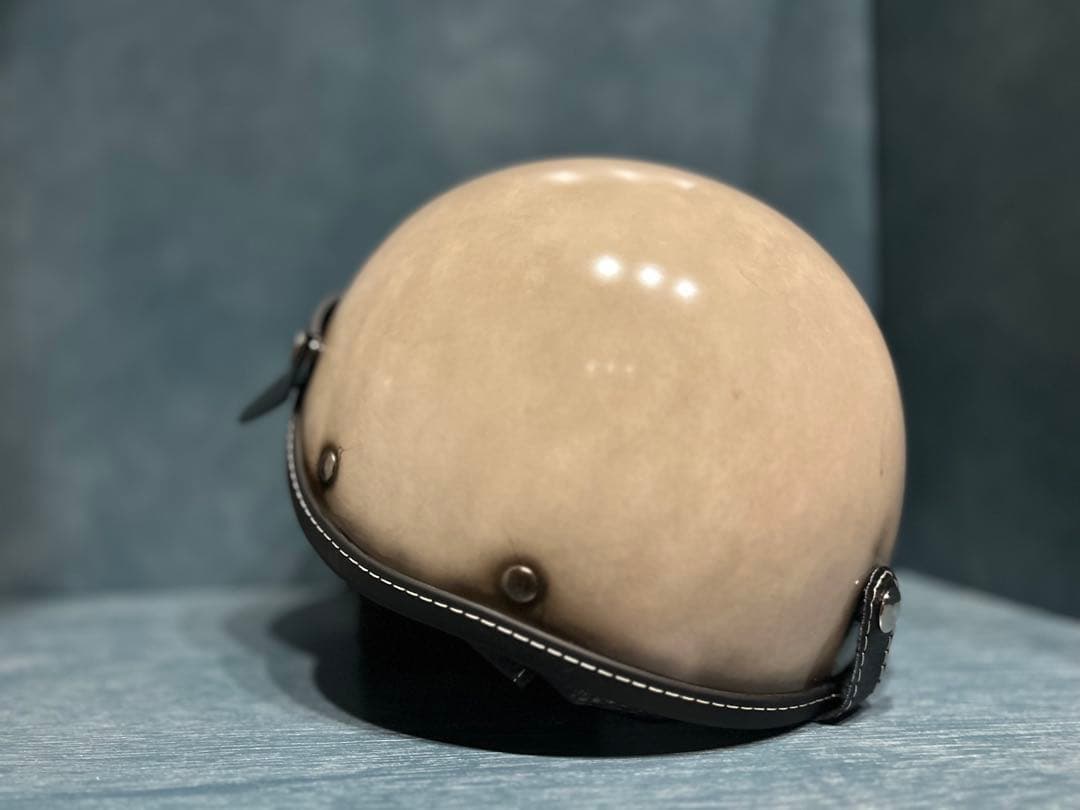 ポリスヘルメット　新品　エイジング加工　ハーレー　チョッパー　ポリヘル　無地