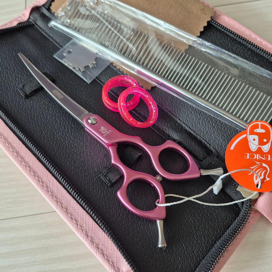 新品★フェニーチェ 6 in★軽量アルミ カーブシザー★軽量トリミングシザー
