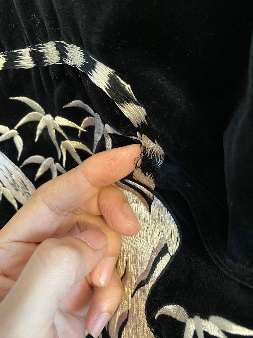 テーラー東洋　GOLD スカジャン 黒 虎 龍　別珍