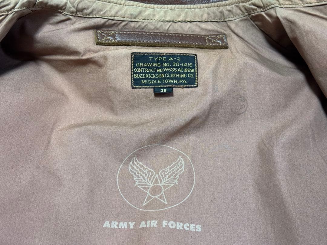 バズリクソンズ　A-2フライトジャケット　サイズ：３８