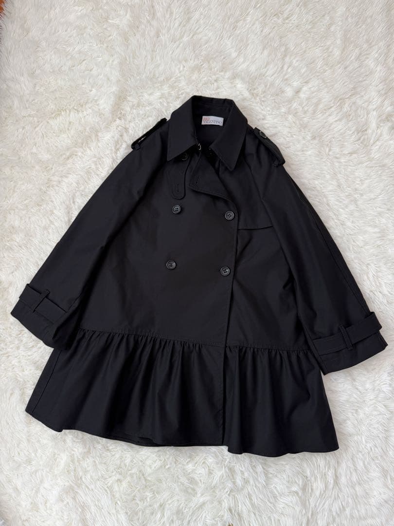 美品　red valentino トレンチコート　ベルト付き　裾フリル　イタリア